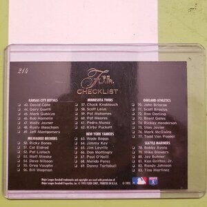 1995 Fleer Corp® Flair '95™ Checklist Baseball Card 1-83
